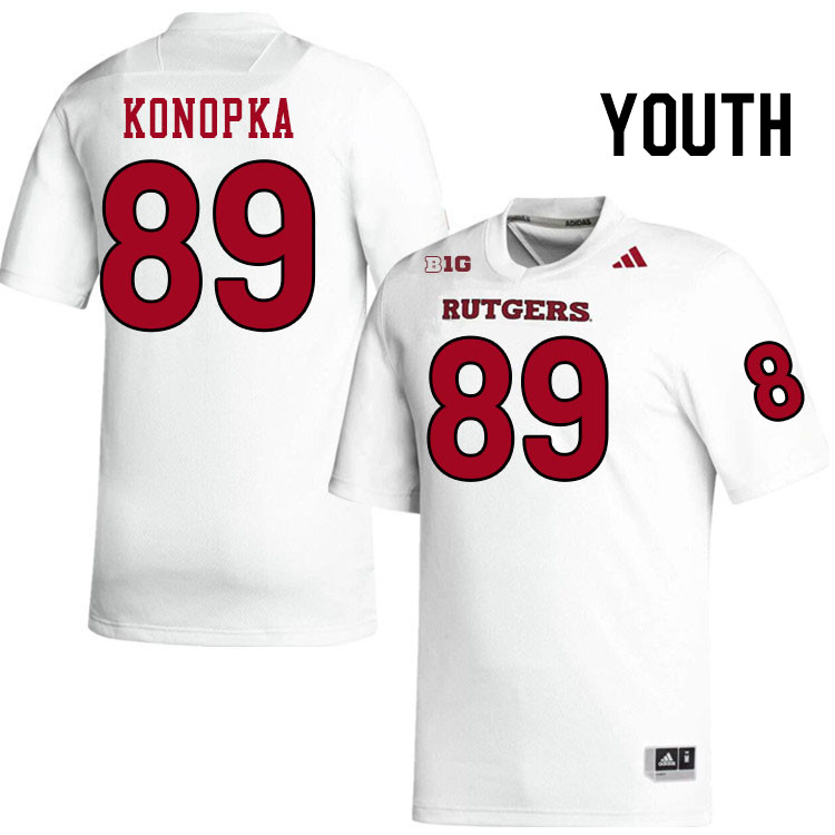 Youth #89 Victor Konopka Rutgers Scarlet Knights 2024 College Football Jerseys Stitched-White